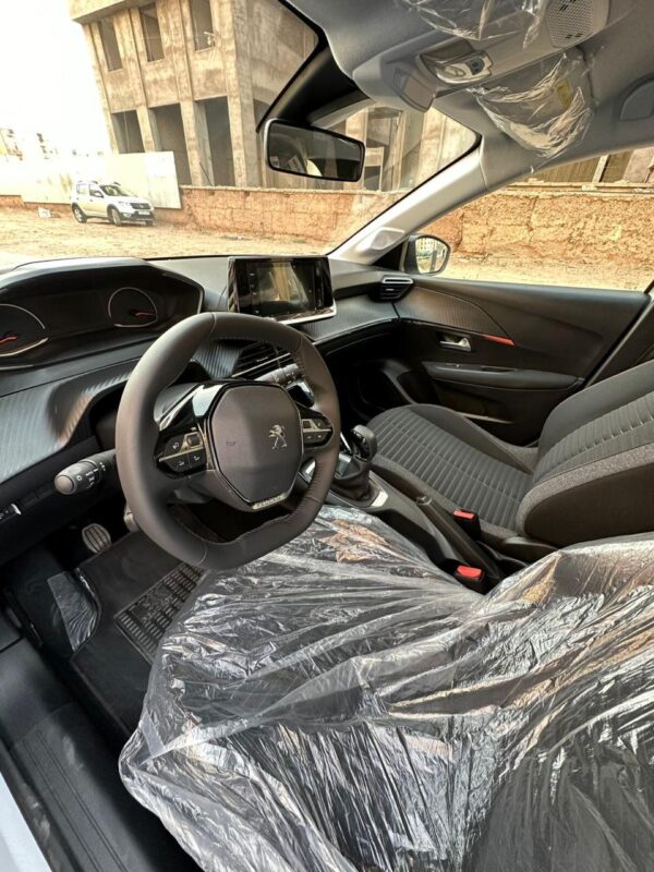 inside a car with a plastic wrap around the front seat